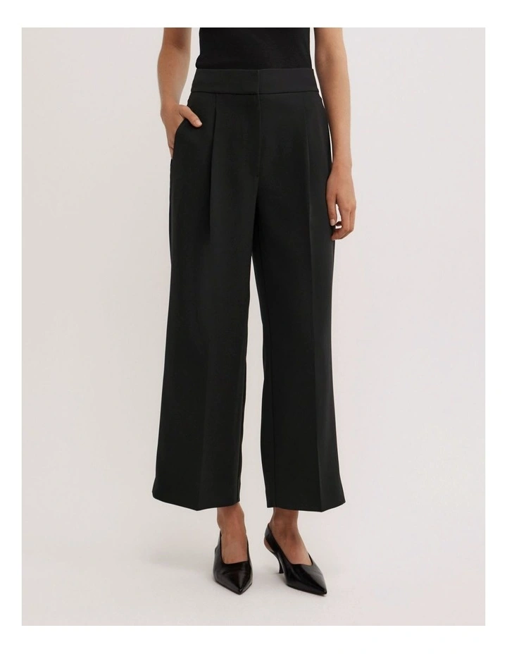 Pick Stitch Crop Pants in Black image 2