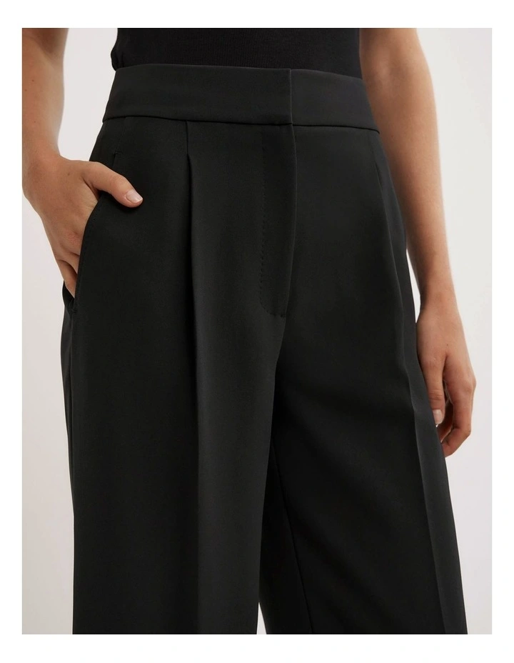 Pick Stitch Crop Pants in Black image 3