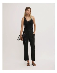 Crop Slim Leg Pant in Black