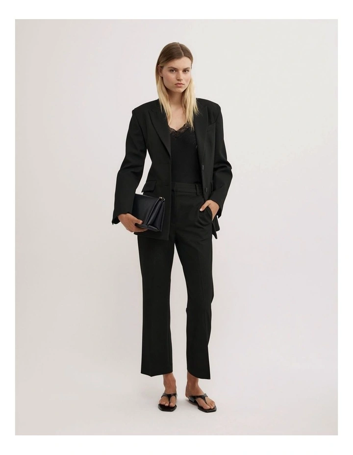 Crop Slim Leg Pant in Black image 4