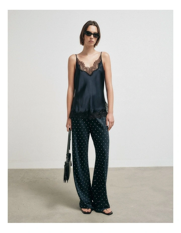 Bias Cut Pants in Navy Spot image 1