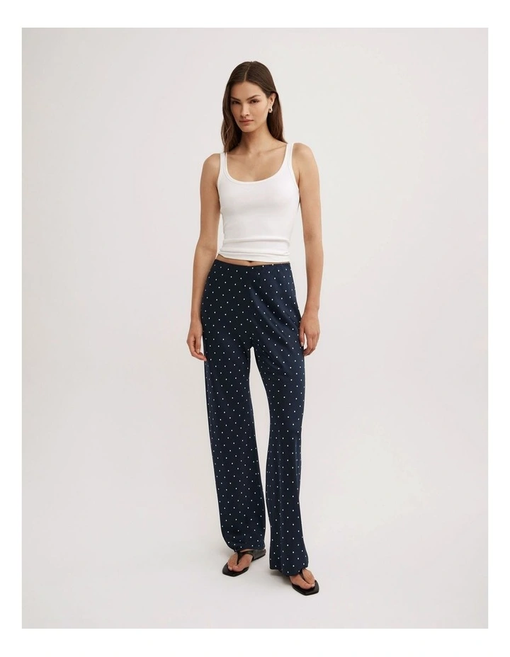 Bias Cut Pants in Navy Spot image 2