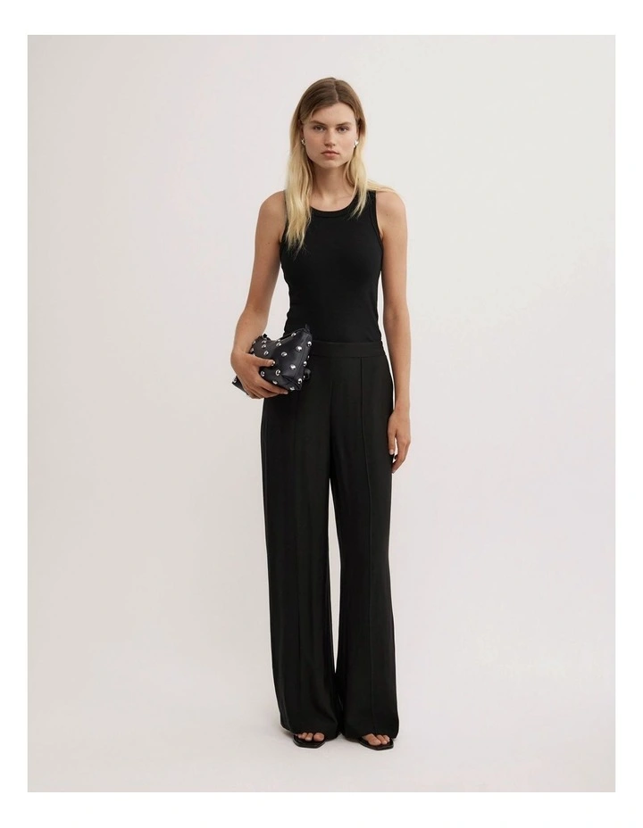 Flat Front Pants in Black image 1