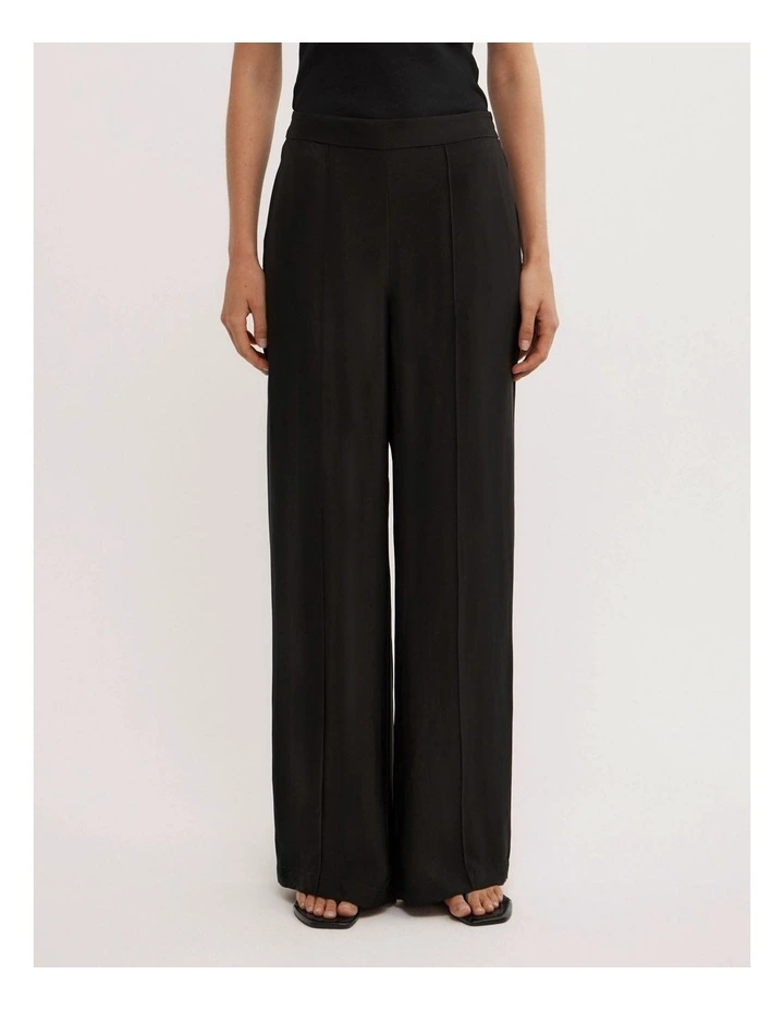 Flat Front Pants in Black image 2