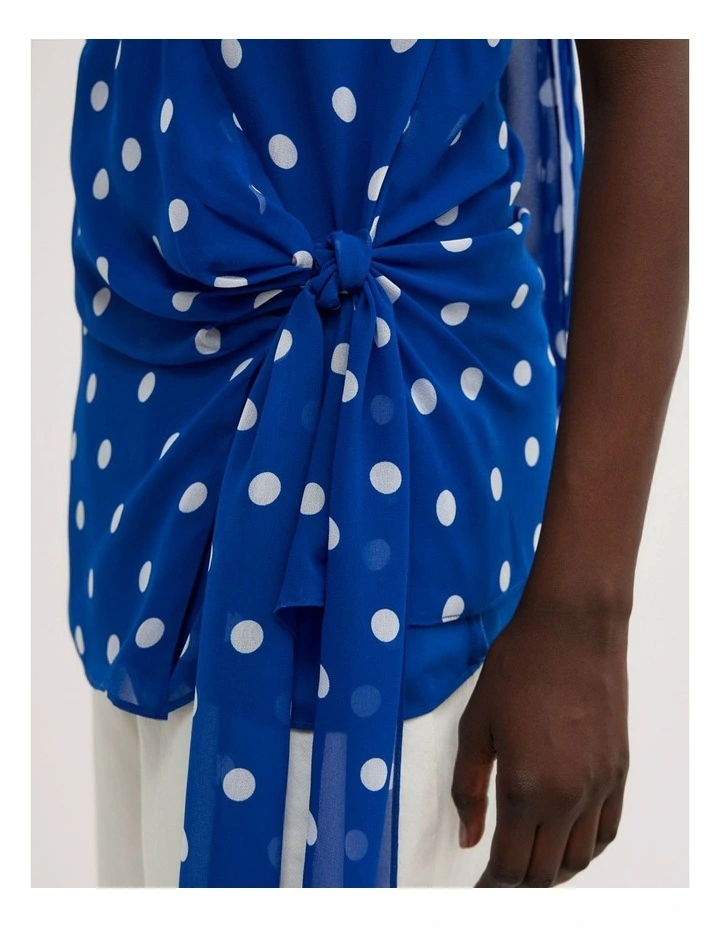 Wrap Halter Top in Cobalt Spot image 4