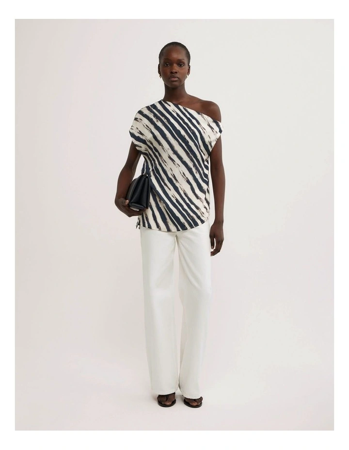Tipped Shoulder Top in Ripple Stripe image 2