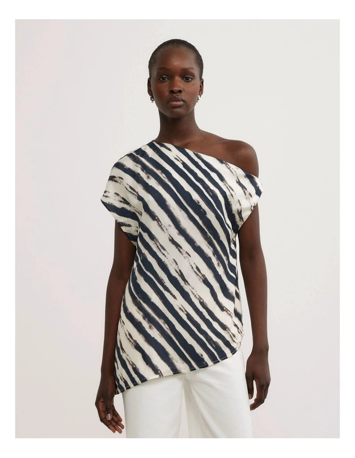 Tipped Shoulder Top in Ripple Stripe image 3