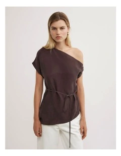 Tipped Shoulder Top in Espresso