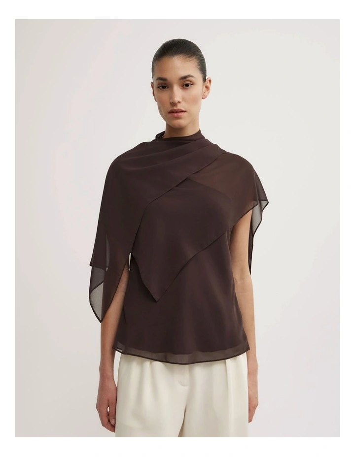 Scarf Top in Espresso image 3