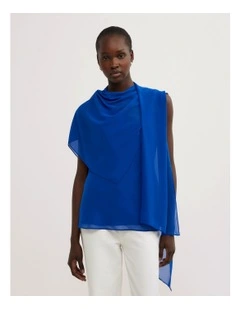 Scarf Top in Cobalt