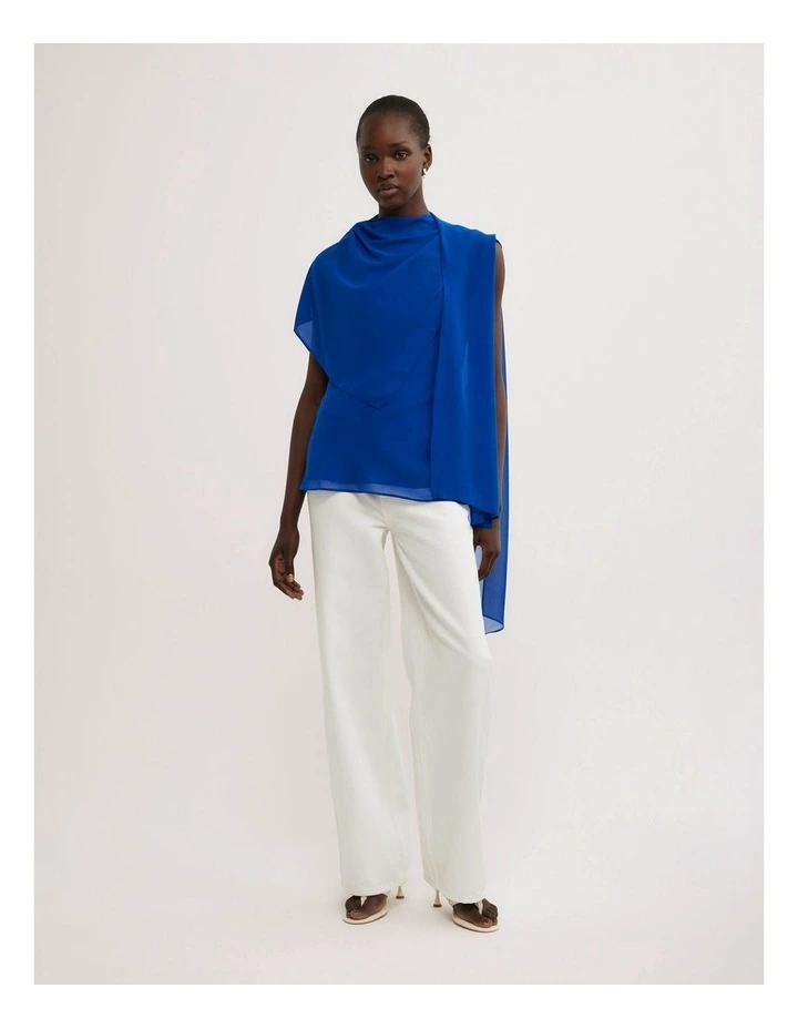 Scarf Top in Cobalt image 2