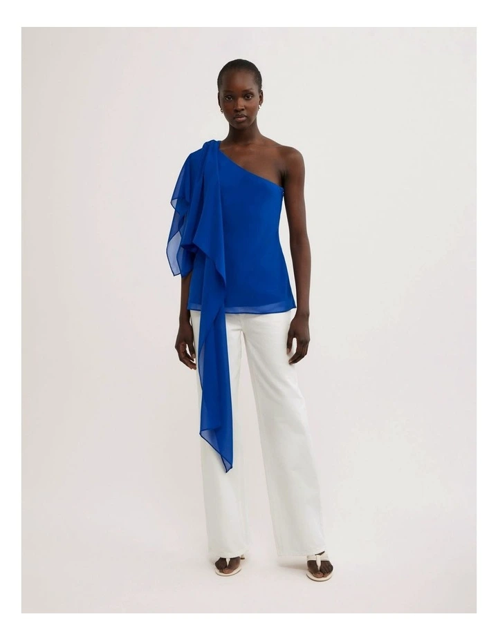 Scarf Top in Cobalt image 4