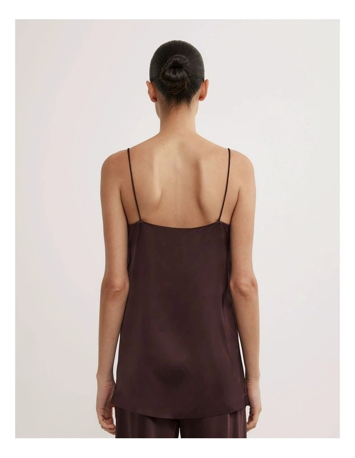 Satin Tunic Top in Espresso image 5