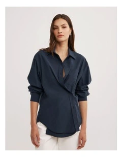 Asymmetric Shirt in Navy