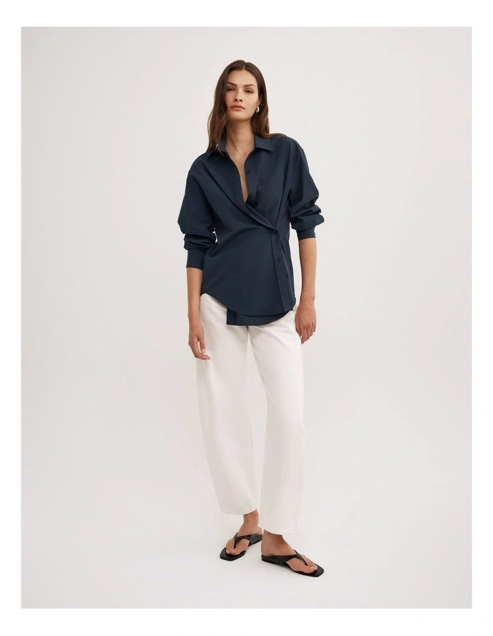 Asymmetric Shirt in Navy image 2