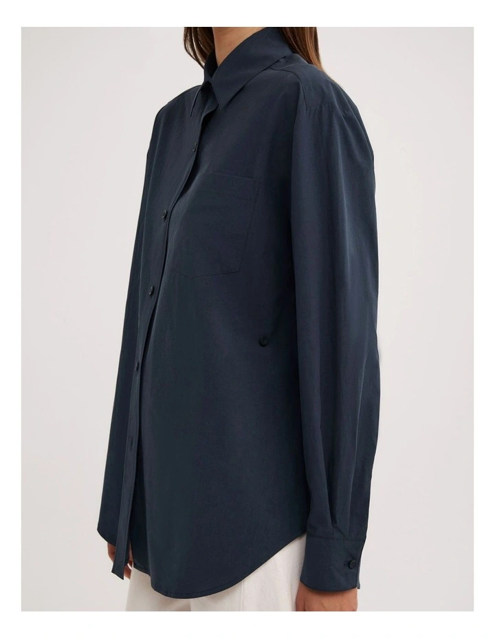 Asymmetric Shirt in Navy image 5