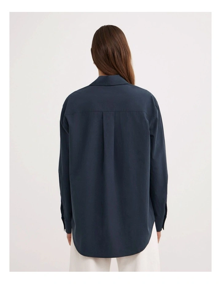 Asymmetric Shirt in Navy image 6