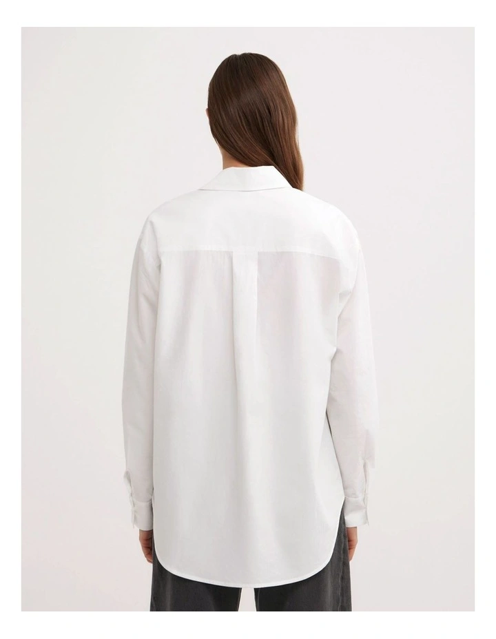 Asymmetric Shirt in Fresh White image 5