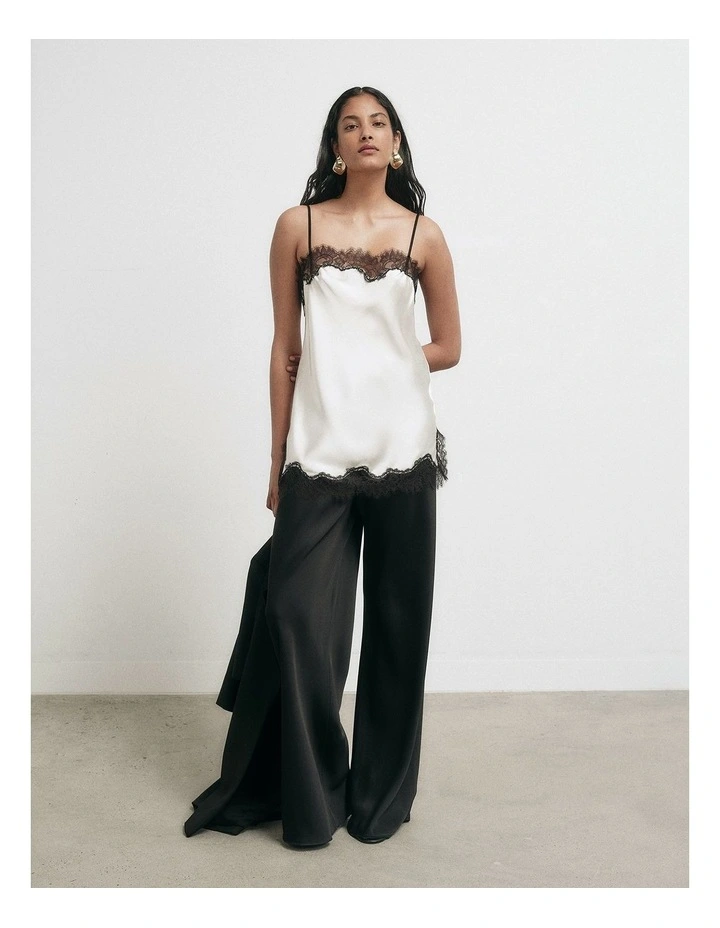 Lace Border Camisole in Vanilla image 5