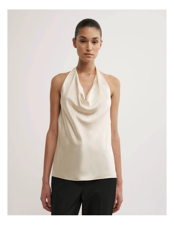 Halter Neck Top in Vanilla image 1