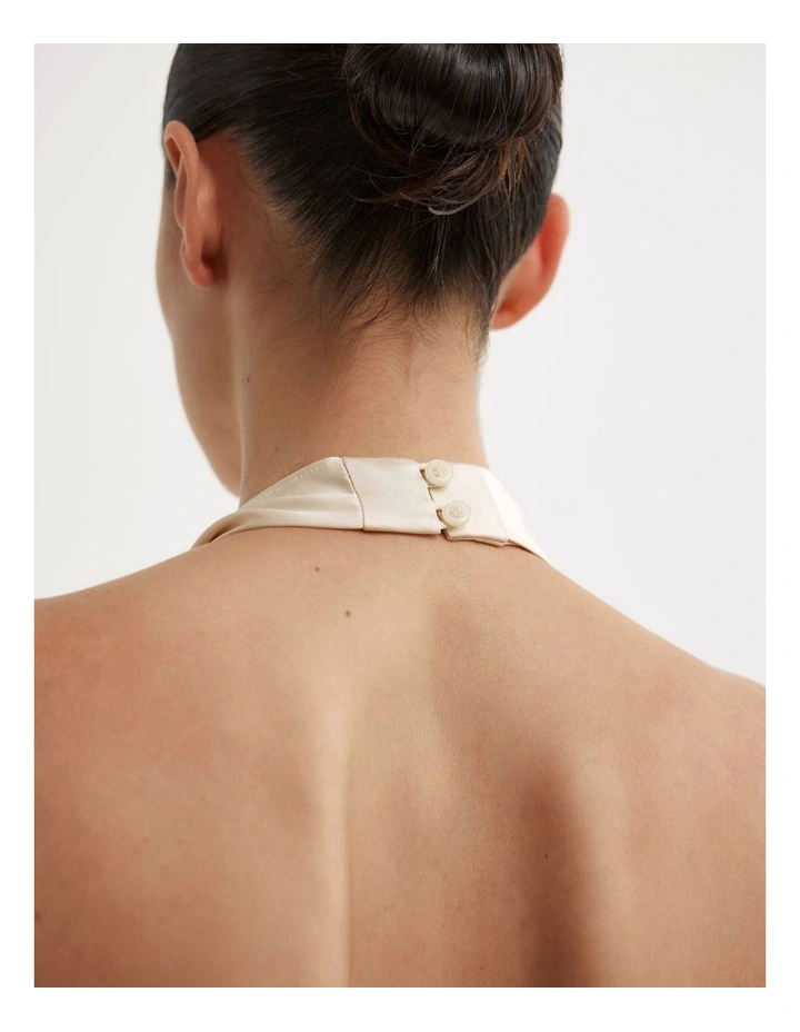 Halter Neck Top in Vanilla image 4