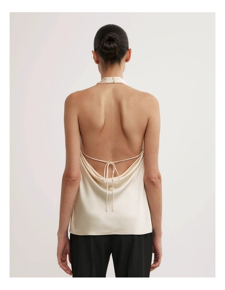 Halter Neck Top in Vanilla image 5