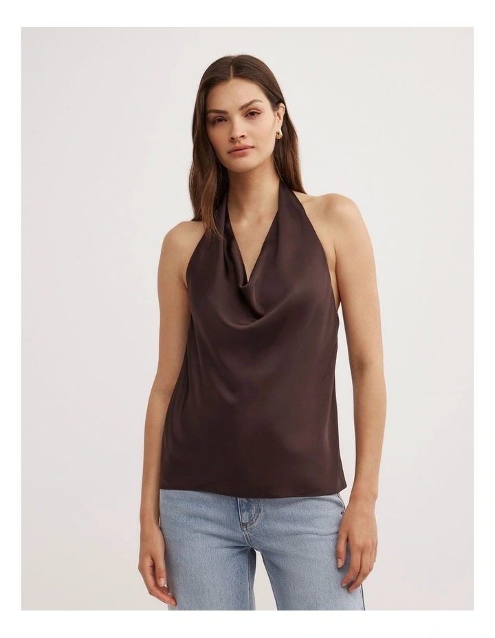 Halter Neck Top in Espresso image 1
