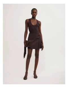 Wrap Tie Skirt in Espresso