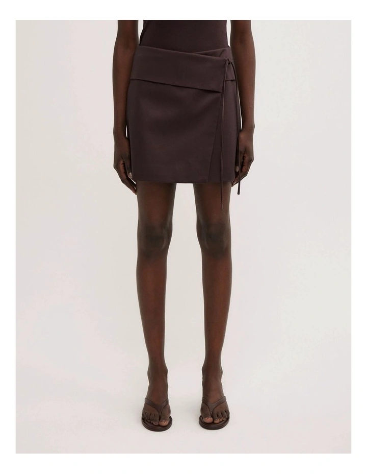 Wrap Tie Skirt in Espresso image 2
