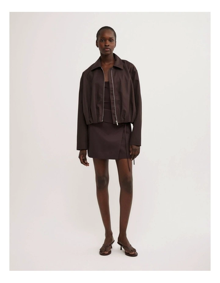 Wrap Tie Skirt in Espresso image 4