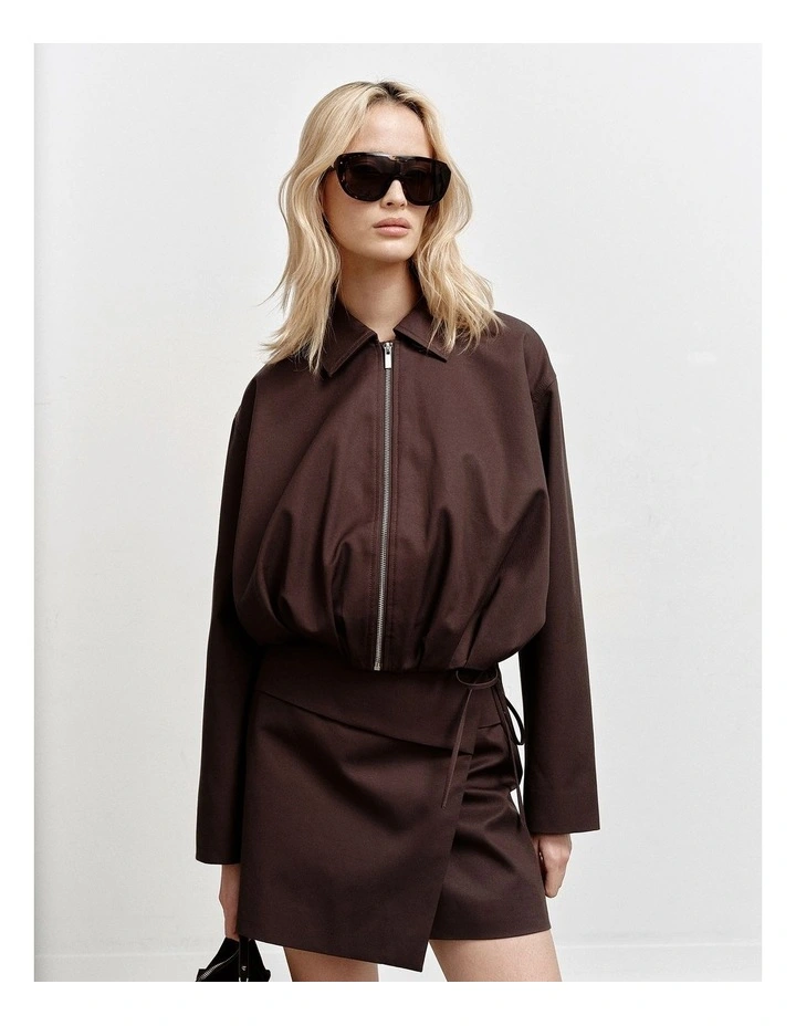 Wrap Tie Skirt in Espresso image 6