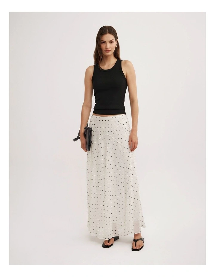 Basque Maxi Skirt in Vanilla Polka Dot image 2