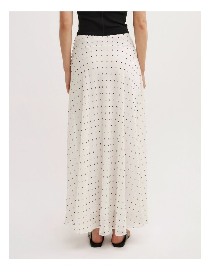 Basque Maxi Skirt in Vanilla Polka Dot image 5