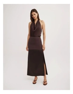 Layered Midi Skirt in Espresso