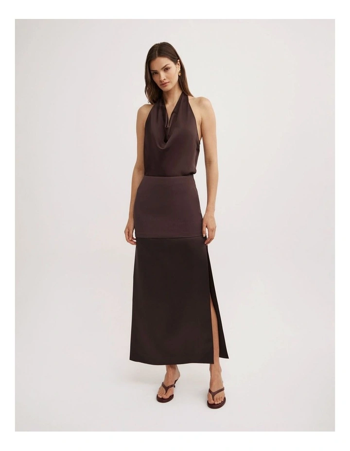 Layered Midi Skirt in Espresso image 1