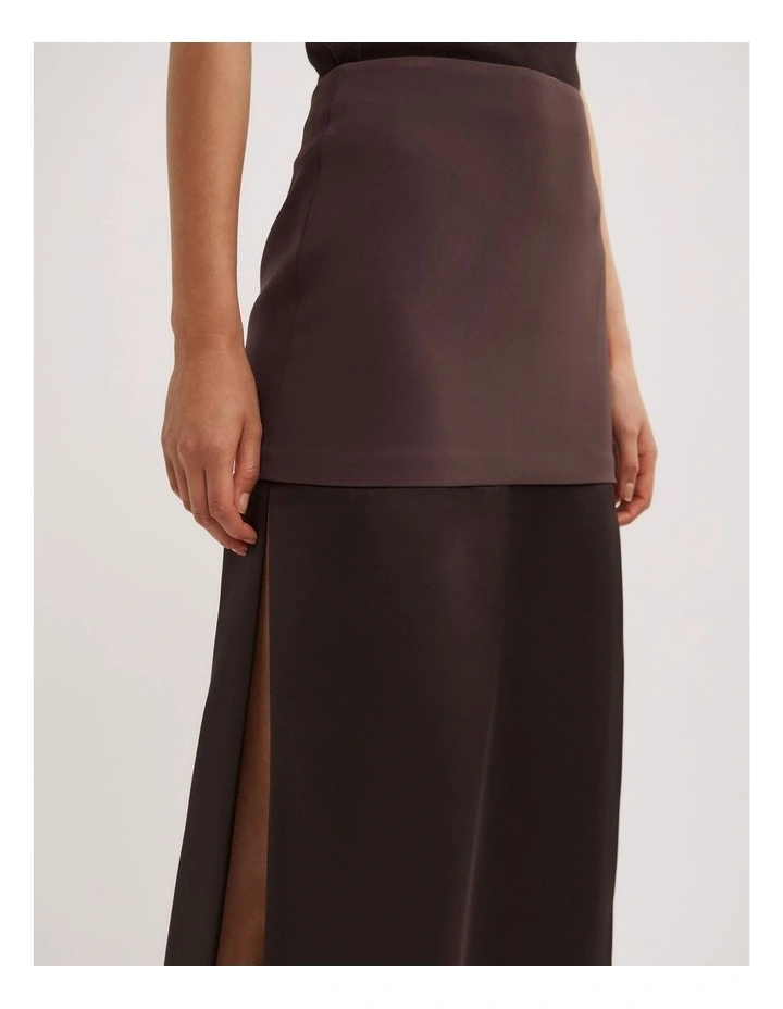 Layered Midi Skirt in Espresso image 4