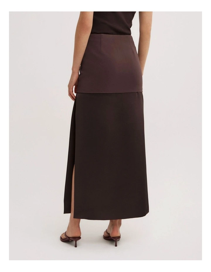Layered Midi Skirt in Espresso image 5
