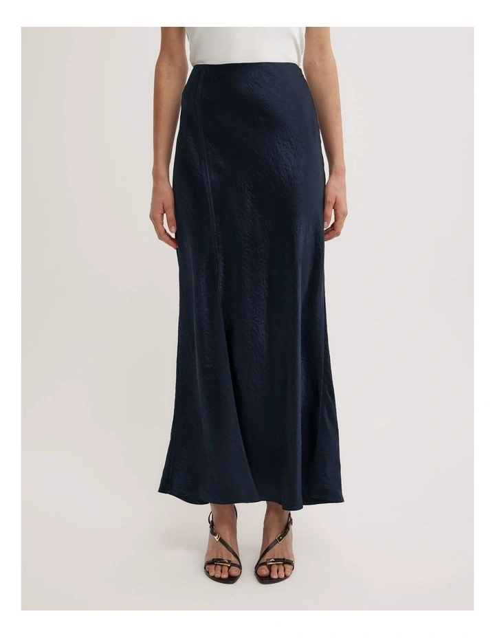 Crinkle Bias Skirt in Navy image 4