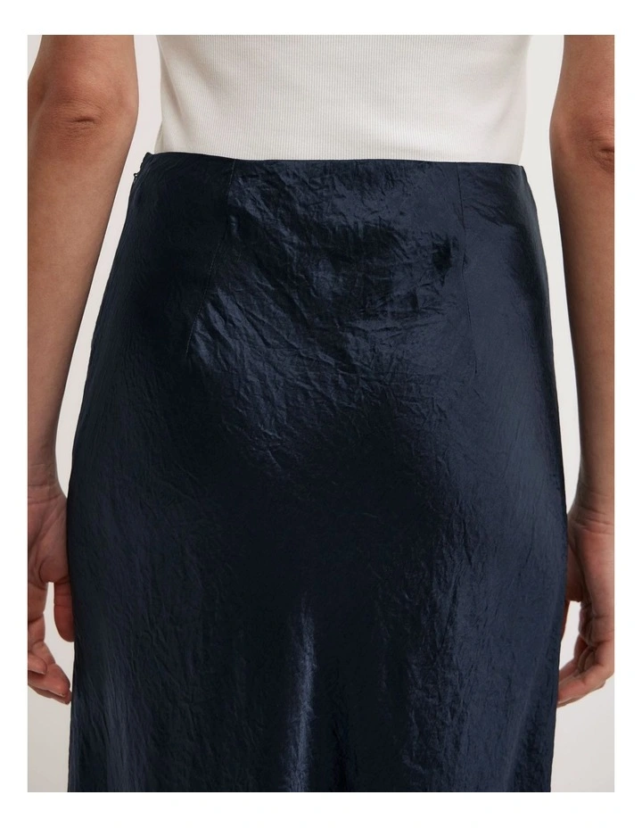 Crinkle Bias Skirt in Navy image 5