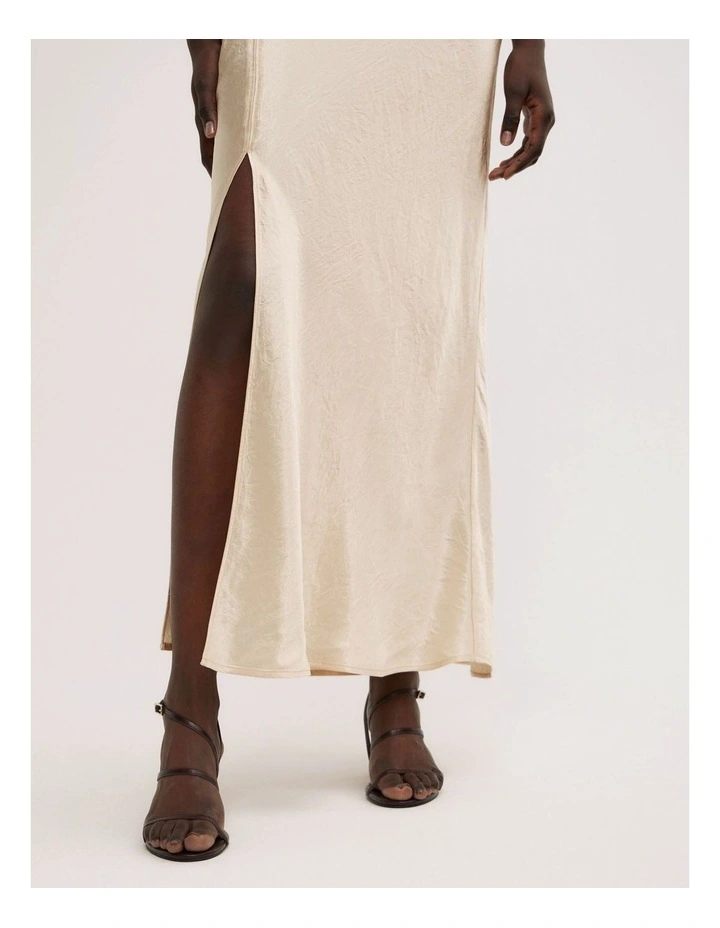 Crinkle Bias Skirt in Butter image 3