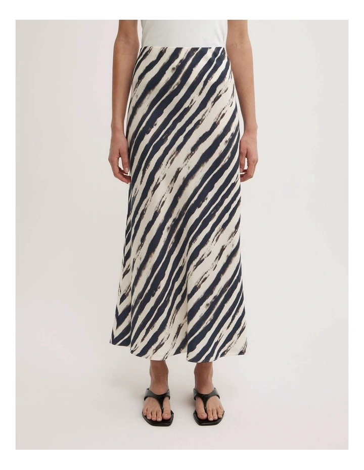 Bias Cupro Skirt in Ripple Stripe image 2