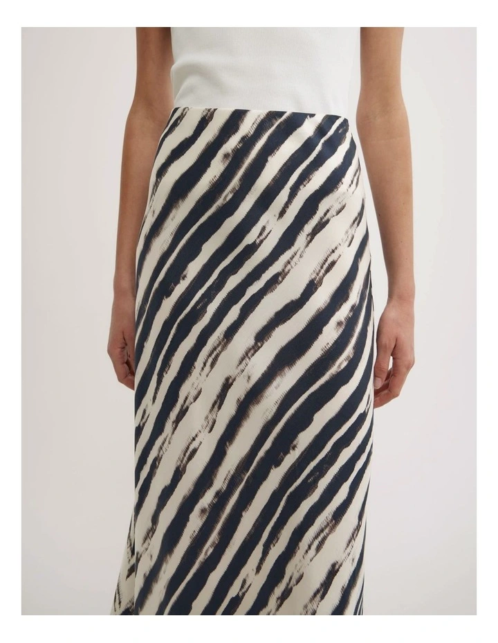 Bias Cupro Skirt in Ripple Stripe image 3