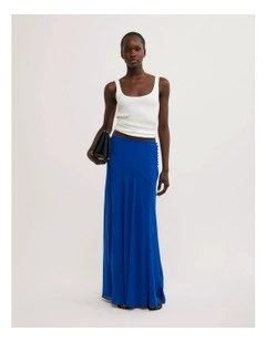 Basque Maxi Skirt in Cobalt