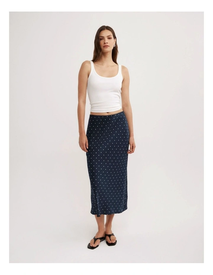 Spot Midi Skirt in Navy Spot image 2