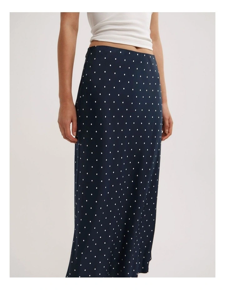 Spot Midi Skirt in Navy Spot image 3