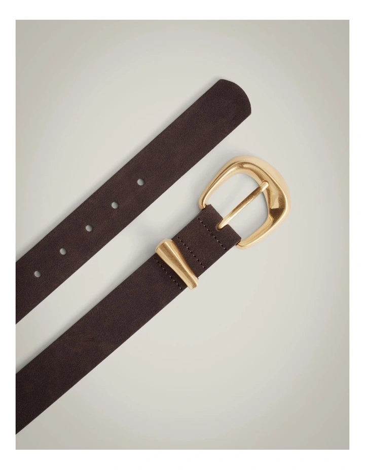 Hailee Organic Suede Belt in Espresso image 4