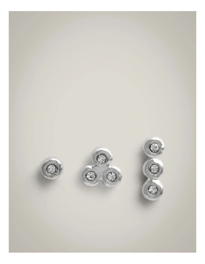 Morgan Stud Earrings Set in Silver image 3