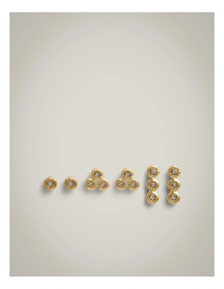 Morgan Stud Earrings Set in Gold image 1