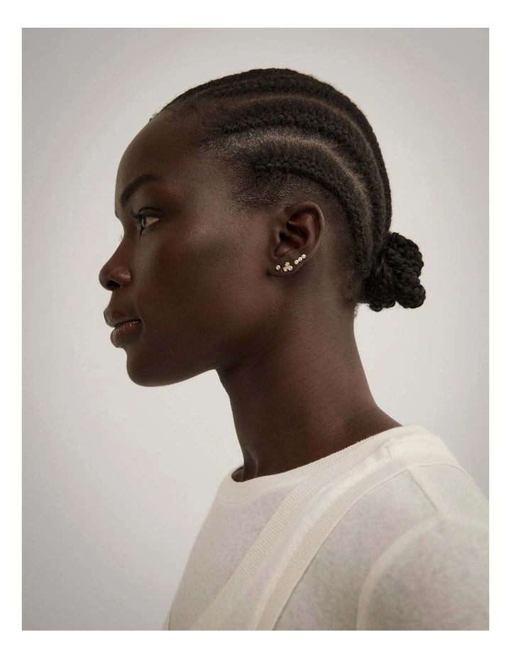 Morgan Stud Earrings Set in Gold image 2