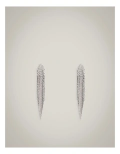 Quinn Fringe Drop Earrings in Dark Silver